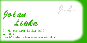 jolan lipka business card